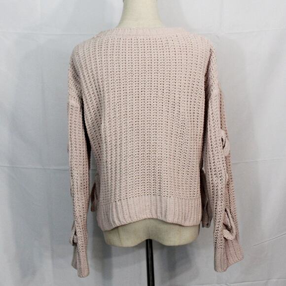 Candie’s Light Pink Braid Detail Knit Sweater Size S Juniors - Picture 5 of 7
